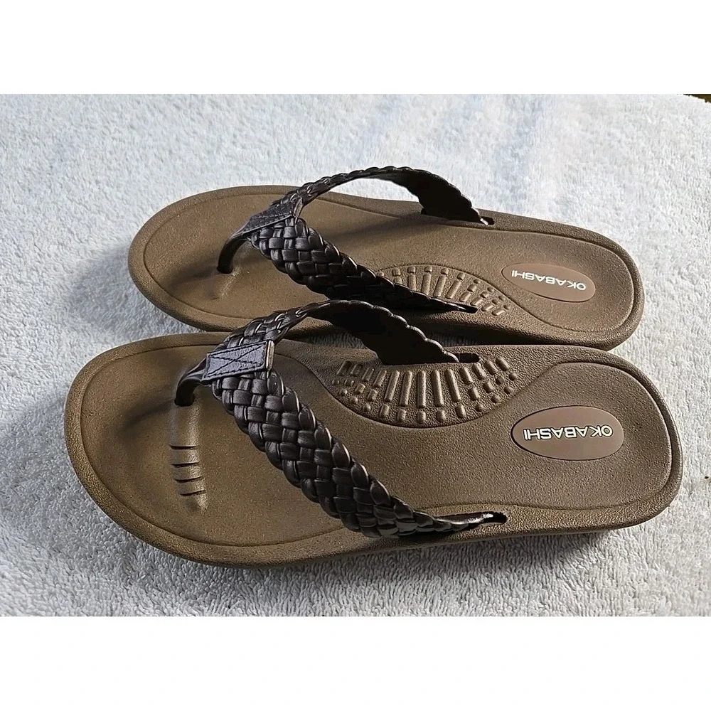 Okabashi‎ Womans Flip Flop Size Small Copper Color Shoes